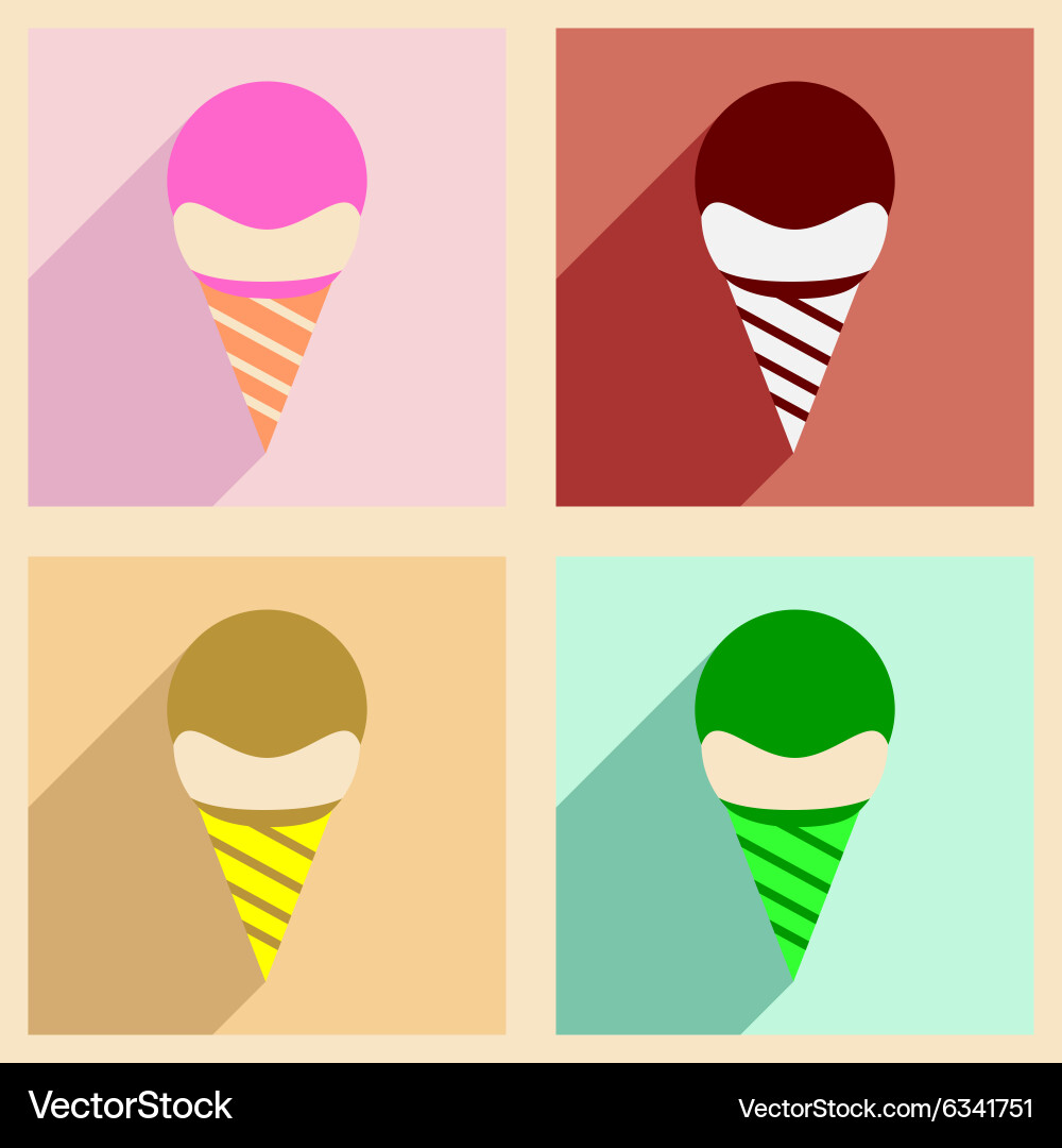 Flat with shadow concept and mobile application Vector Image