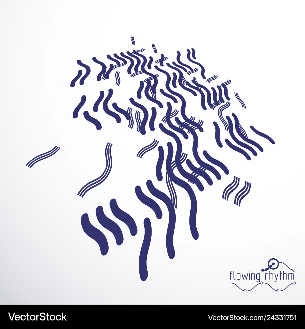 Flowing rhythm abstract wave lines background Vector Image