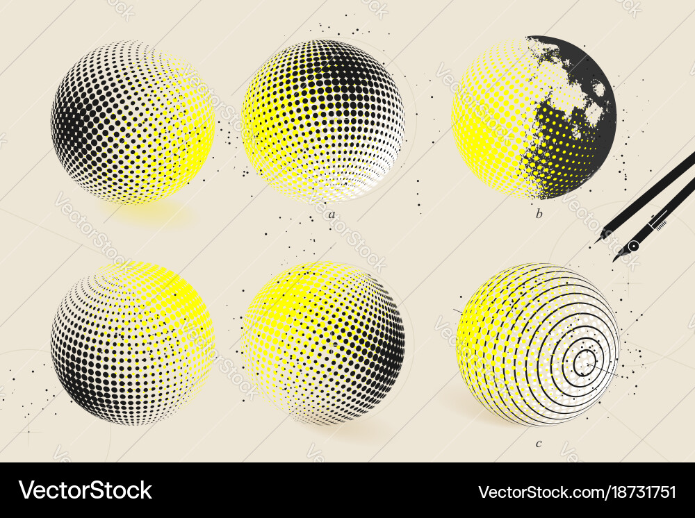Halftone Sphere Patterns vector image