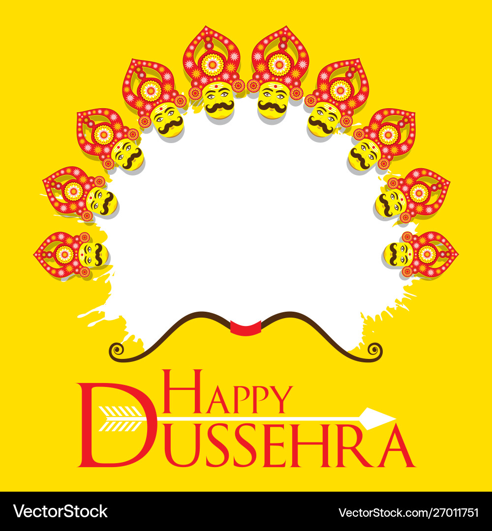 Happy Dussehra Festival Poster Vector Image
