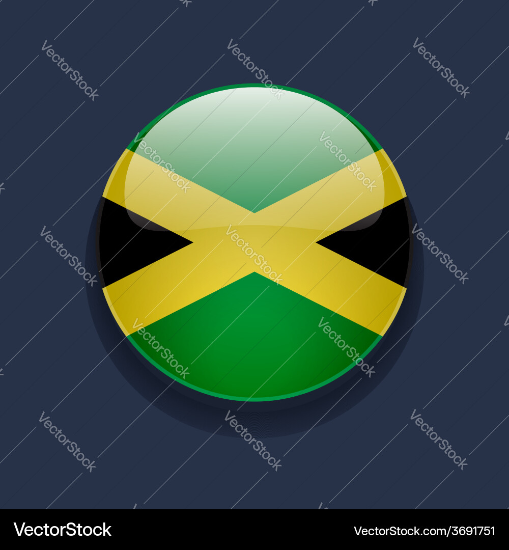 Jamaican Flag Round Icon vector image