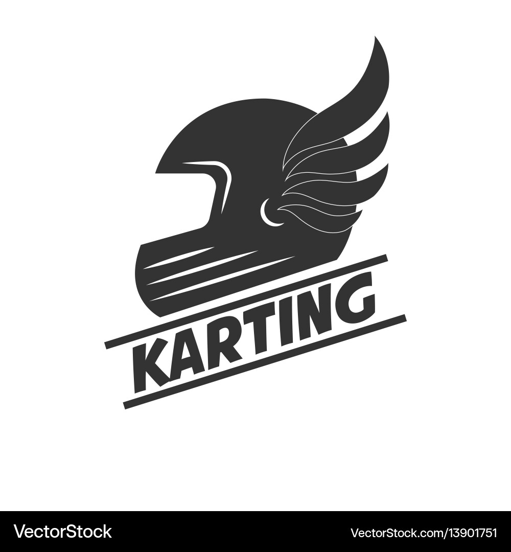 Karting Helmet Racing Icon Vector Image