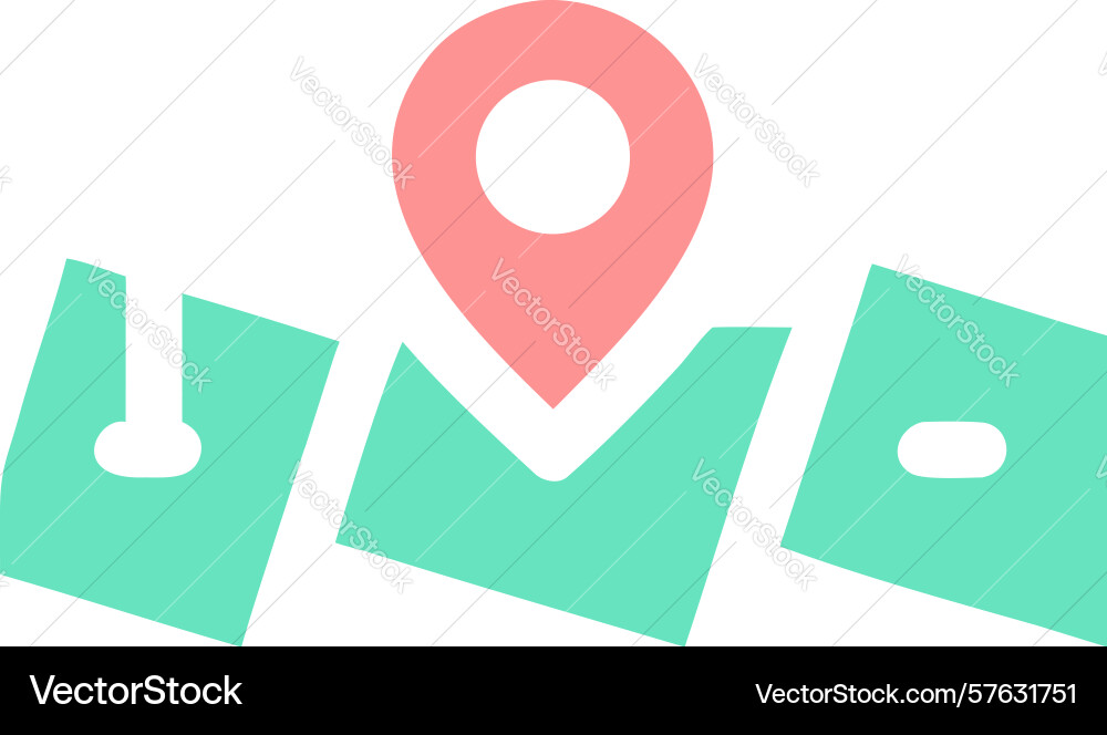 Map with pins and checkmark indicating verified vector image