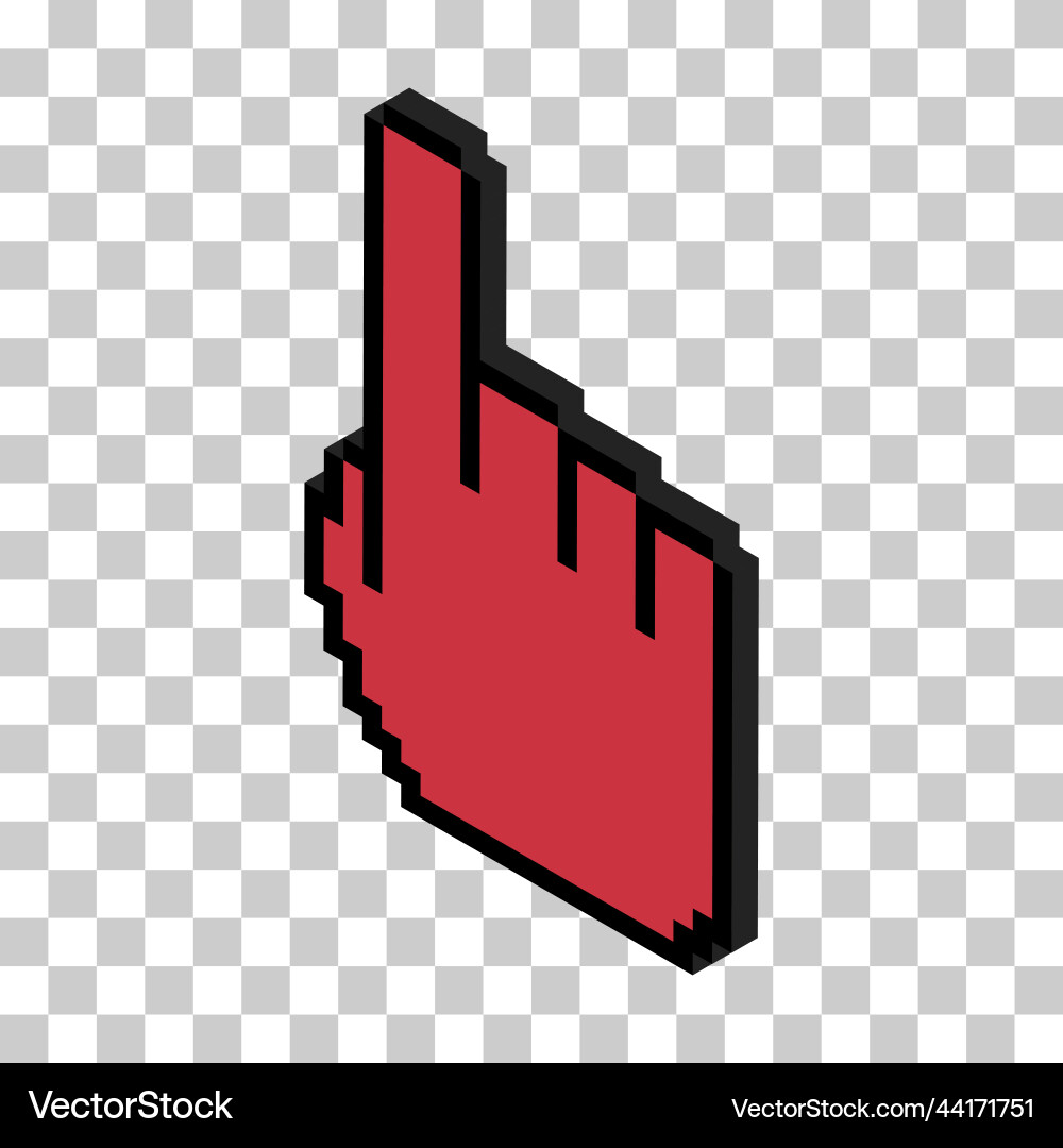 Mouse cursor isometric pixel icon web click Mouse cursor isometric pixel icon web click vector image