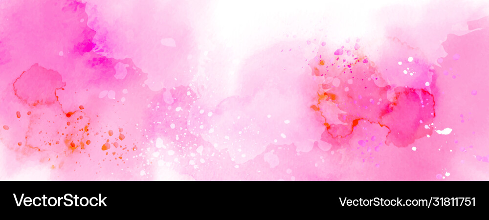 Pink Watercolor Splash Abstract Vector Image
