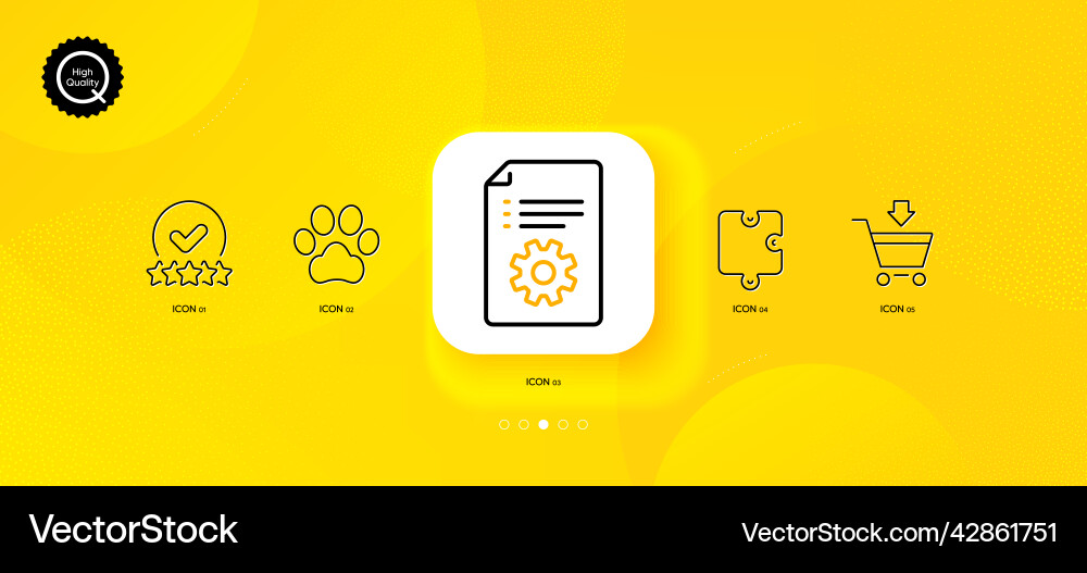 Technical documentation dog paw and puzzle Vector Image