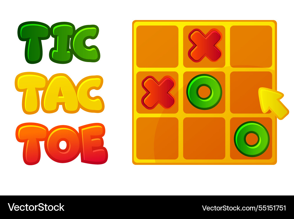 Tic tac toe ui mit arow Cursor Board Logik Spiel Tic tac toe ui mit arow Cursor Board Logik Spiel vektorbild