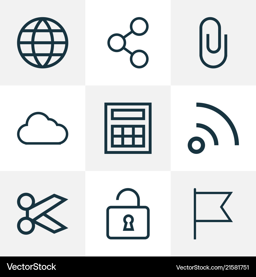 User icons line style set with storage social User icons line style set with storage social vector image