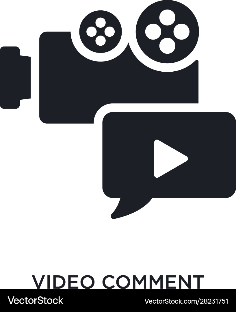 Video comment isolated icon simple element from Video comment isolated icon simple element from vector image