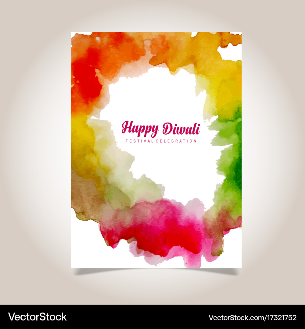 Aquarell Diwali Poster Vektorbild