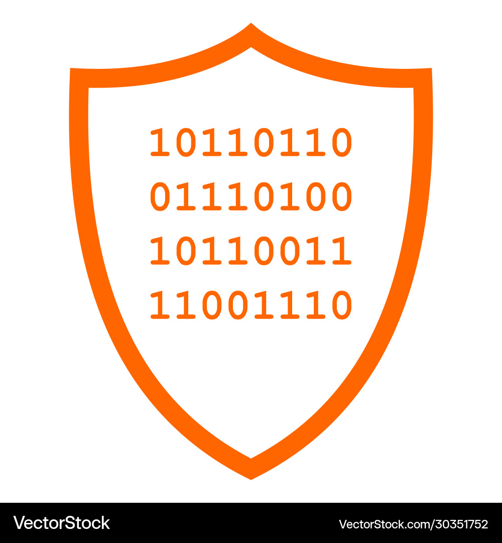 Binary code and shield Vector Image