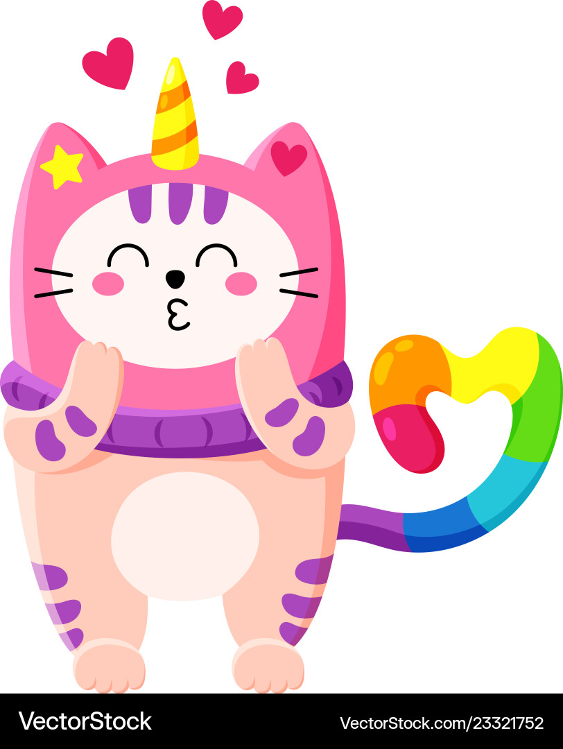 Cute cartoon doodle cat Cute cartoon doodle cat vector image