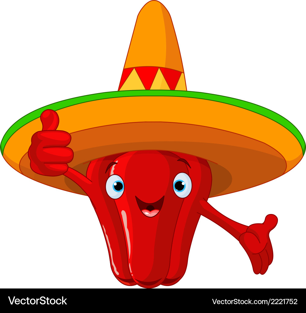 Cute Chili Pepper Character Vector Image