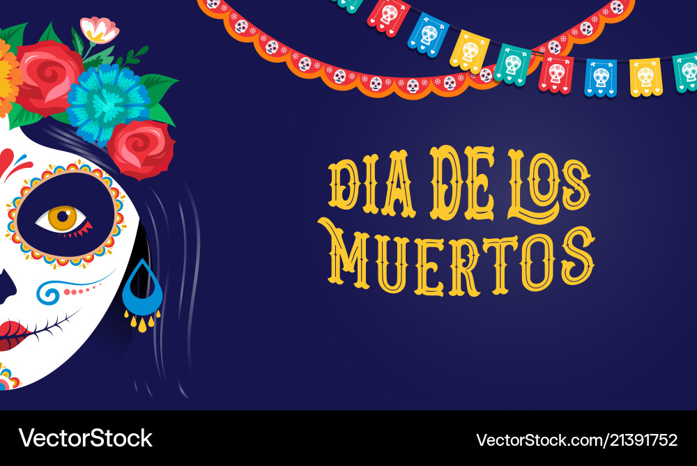 Dia de los muertos day of the dead mexican Dia de los muertos day of the dead mexican vector image