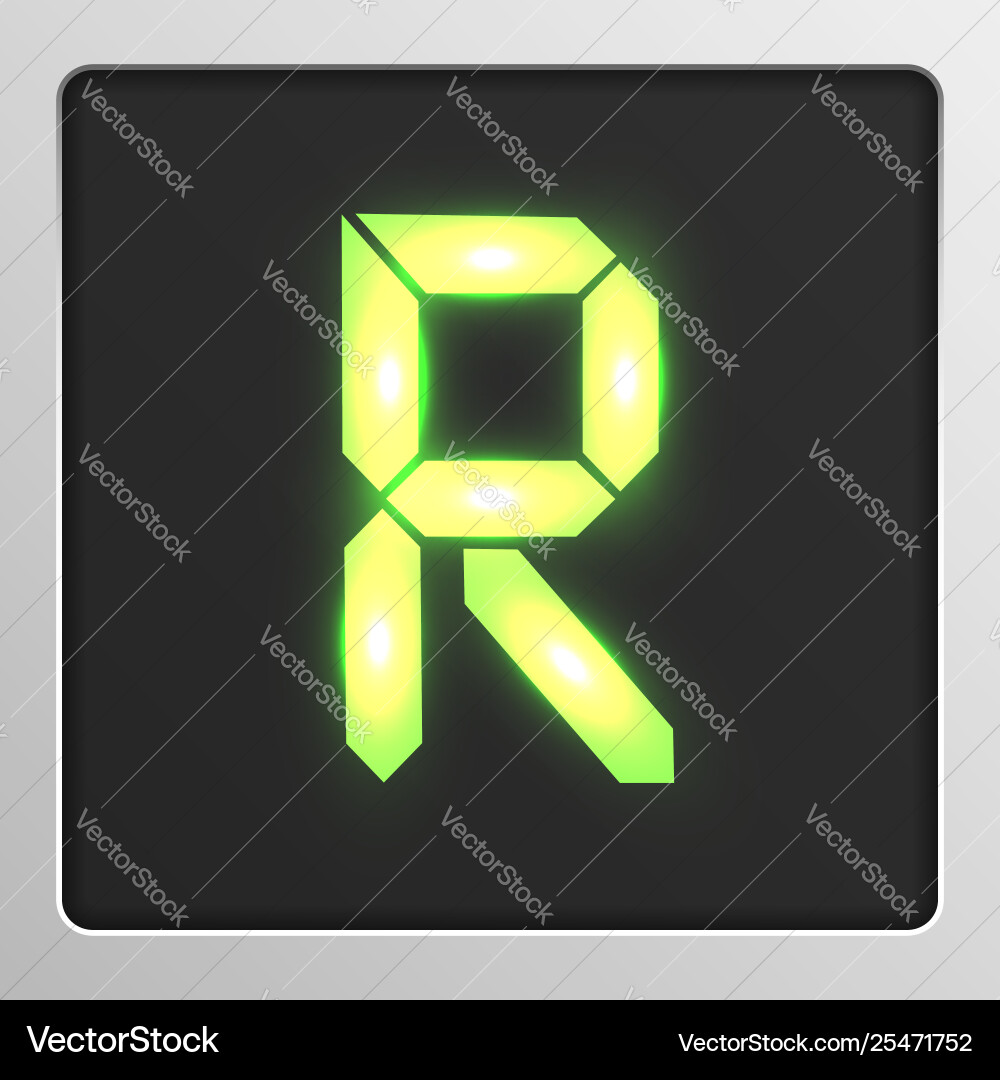 Digital Character Display - Screen Interface Digital Character Display - Screen Interface vector image