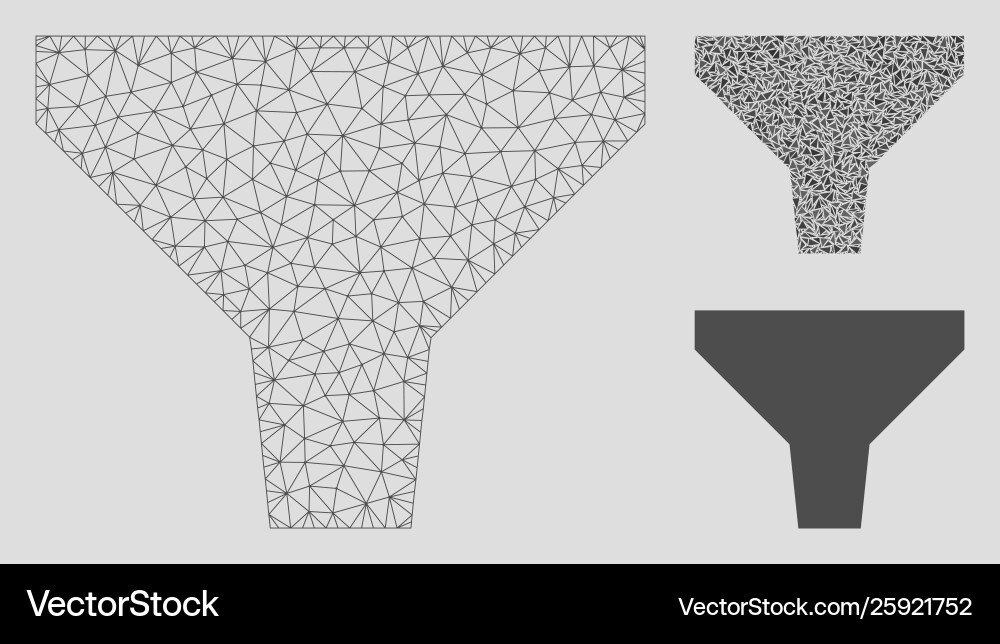 Filter mesh wire frame model and triangle vector image