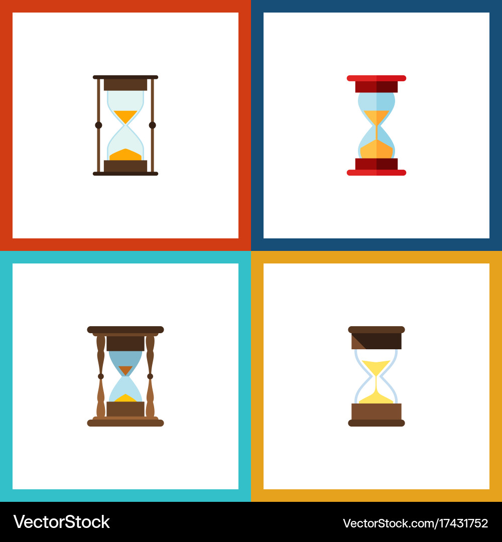 Flat icon timer set of loading minute measuring vector image