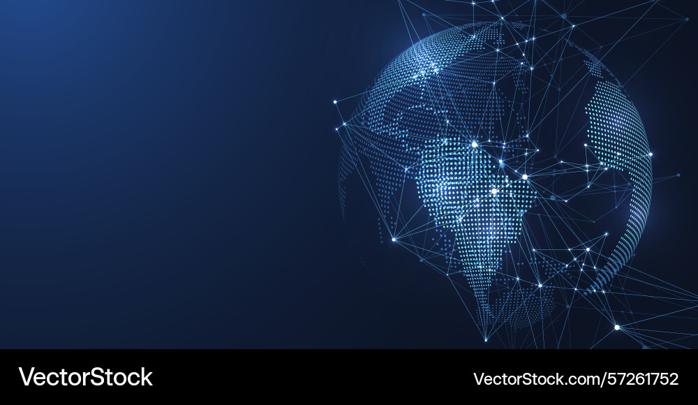 Global network connection concept big data Global network connection concept big data vector image