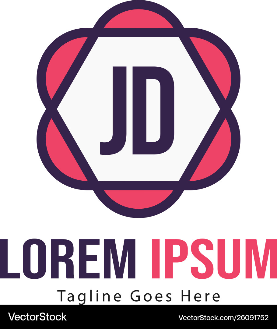 Initial jd logo template with modern frame Vector Image