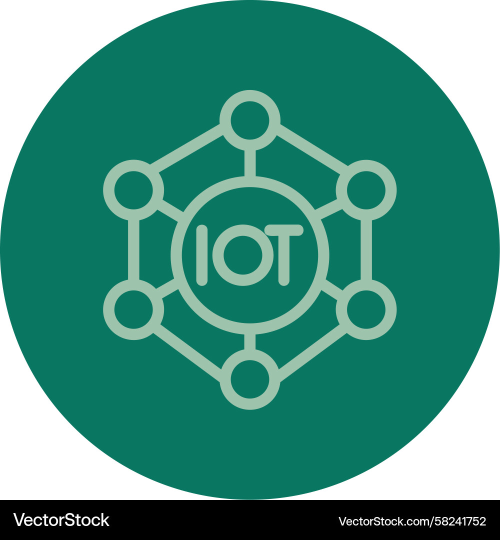 IoT Line Icon - Connected Network Vector Image