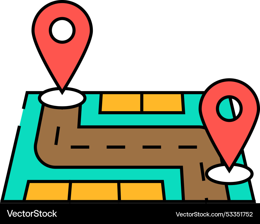 Map pointer delivery icon color vector image