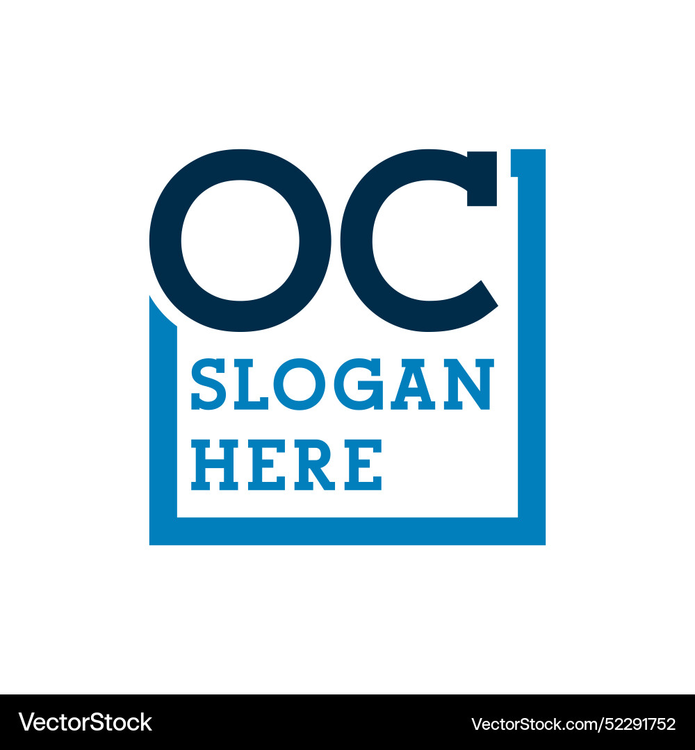 Minimal initials logo letters o and c oc initial Vector Image
