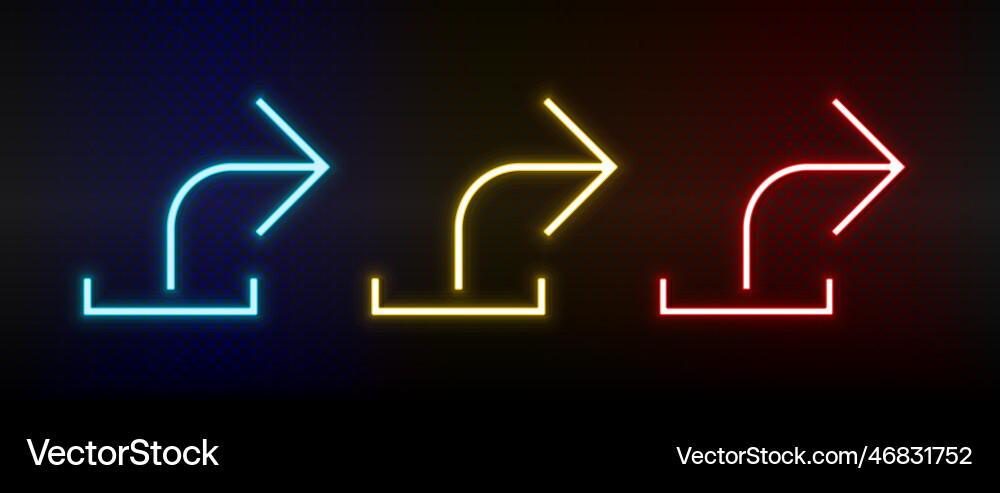 Neon Icons ui Pfeil Satz von rot blau gelb Neon Icons ui Pfeil Satz von rot blau gelb vektorbild
