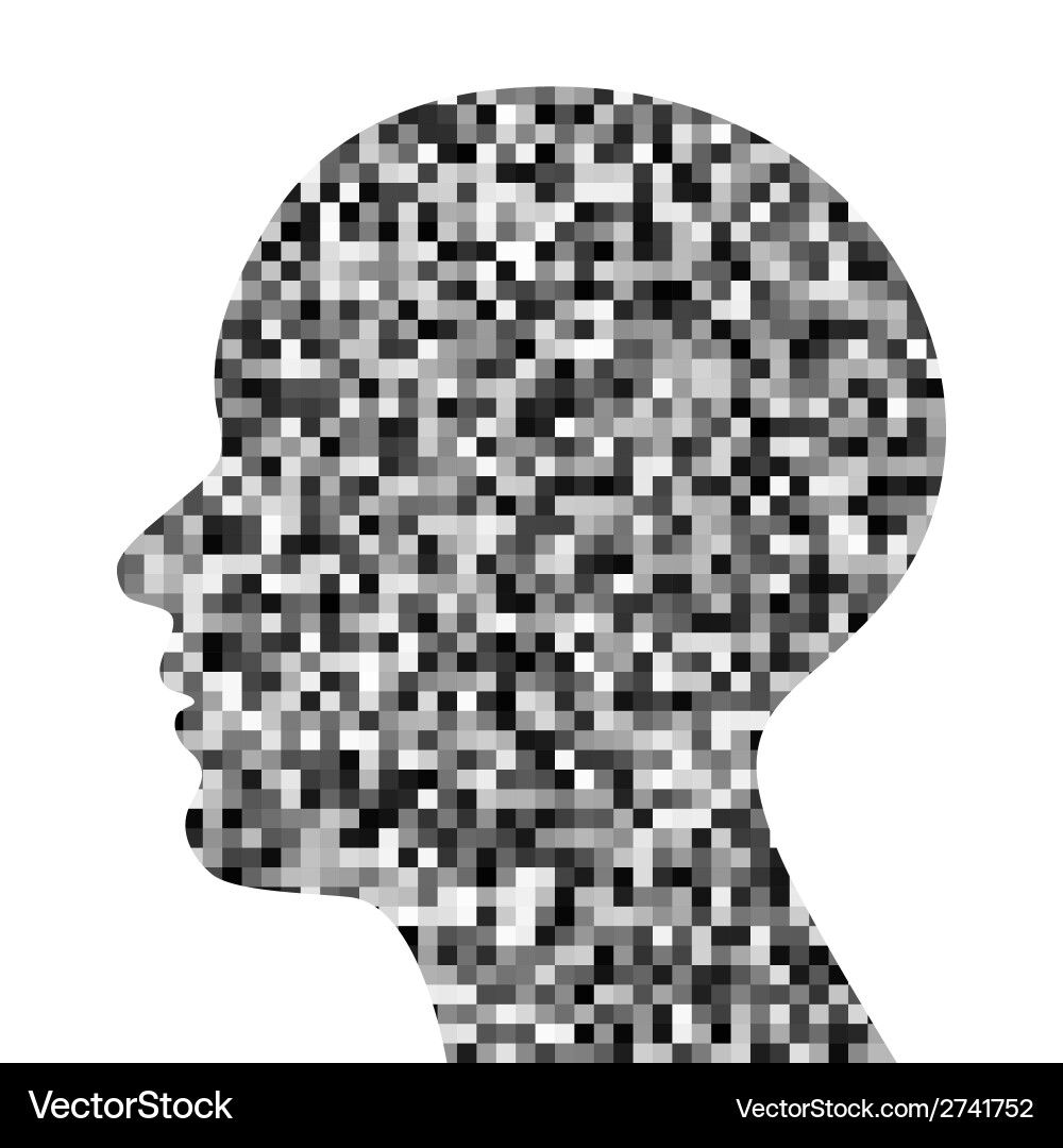 Pixeated profile icon vector image