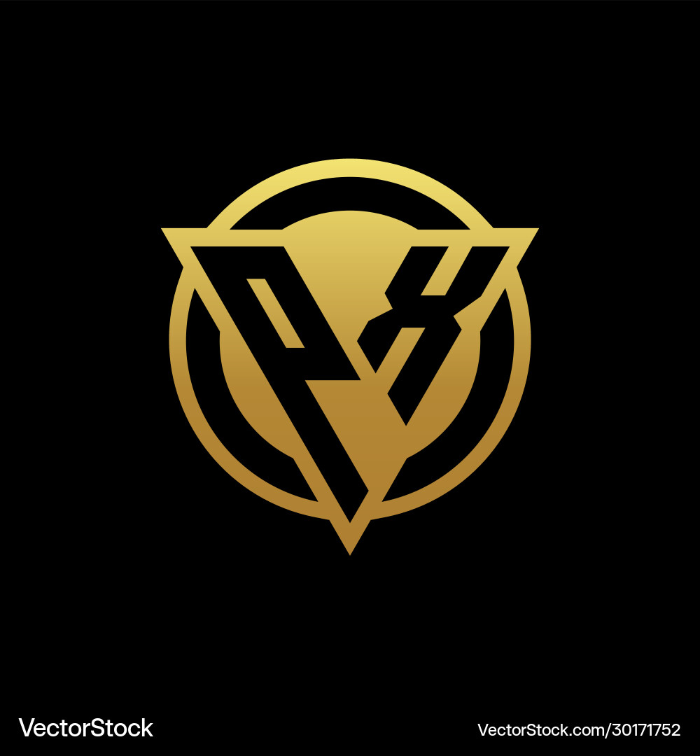 Px logo monogram with triangle shape and circle Px logo monogram with triangle shape and circle Vector Image
