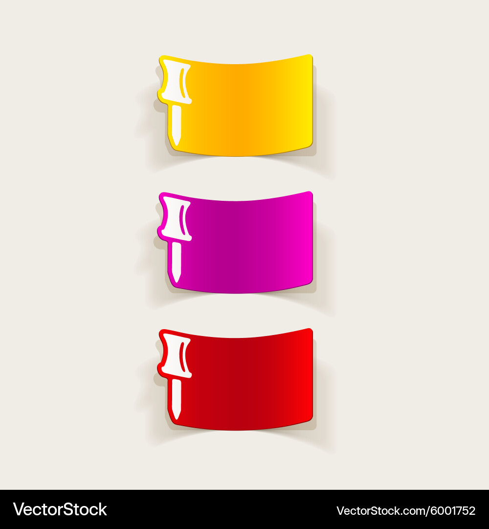 Realistic design element push pin vector image