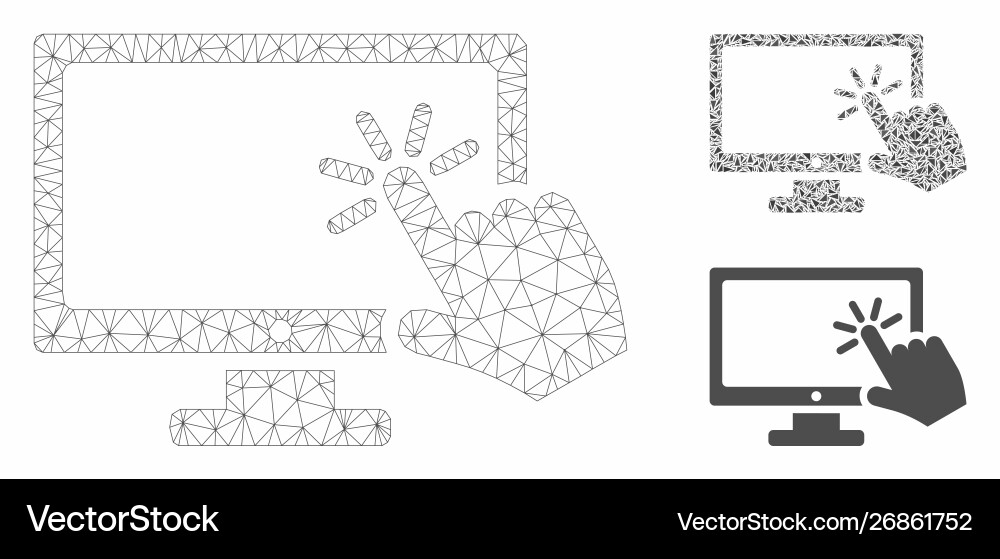 Screen click mesh network model Screen click mesh network model vector image