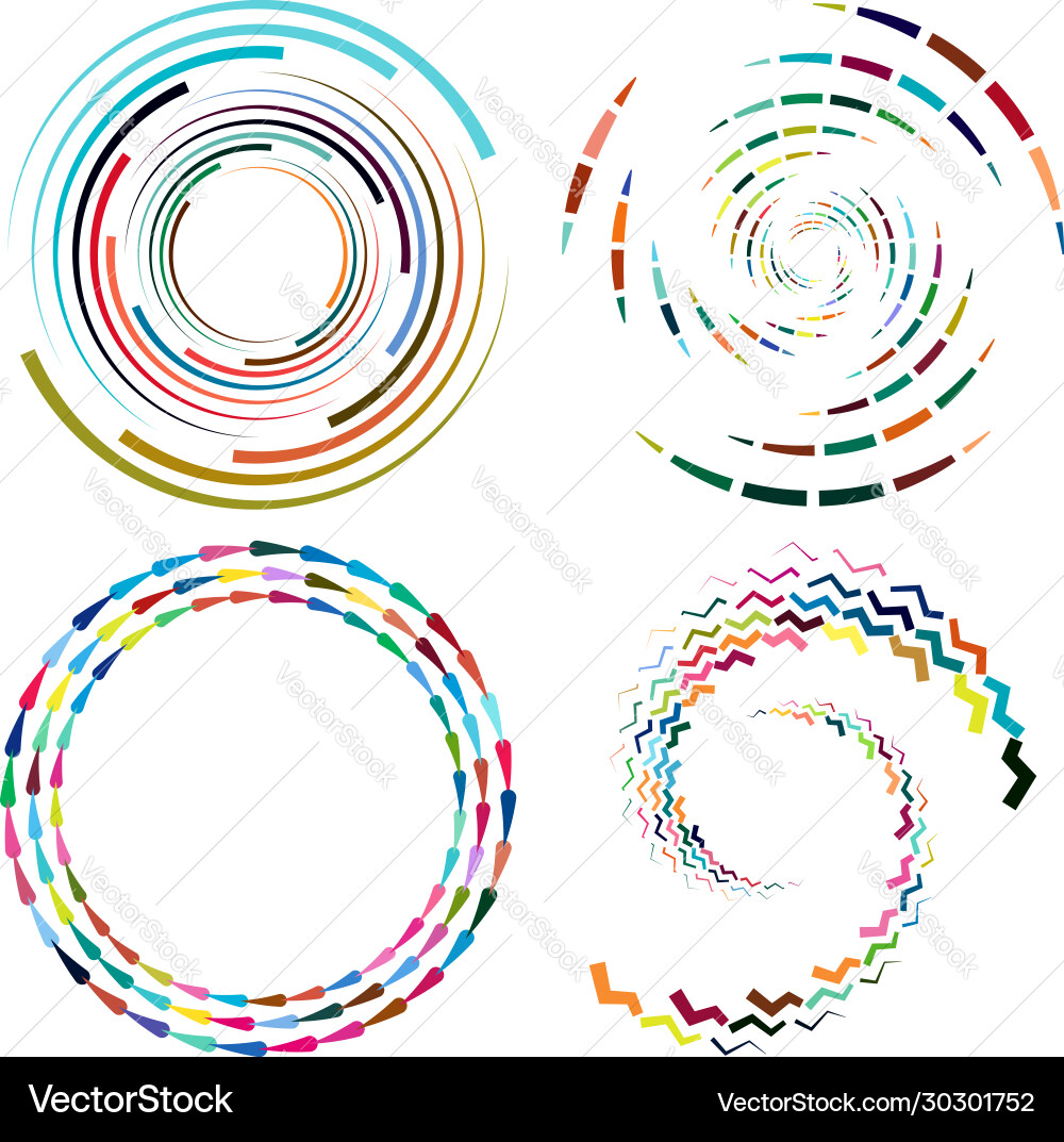 Set mottled multi color and colorful spiral Set mottled multi color and colorful spiral vector image