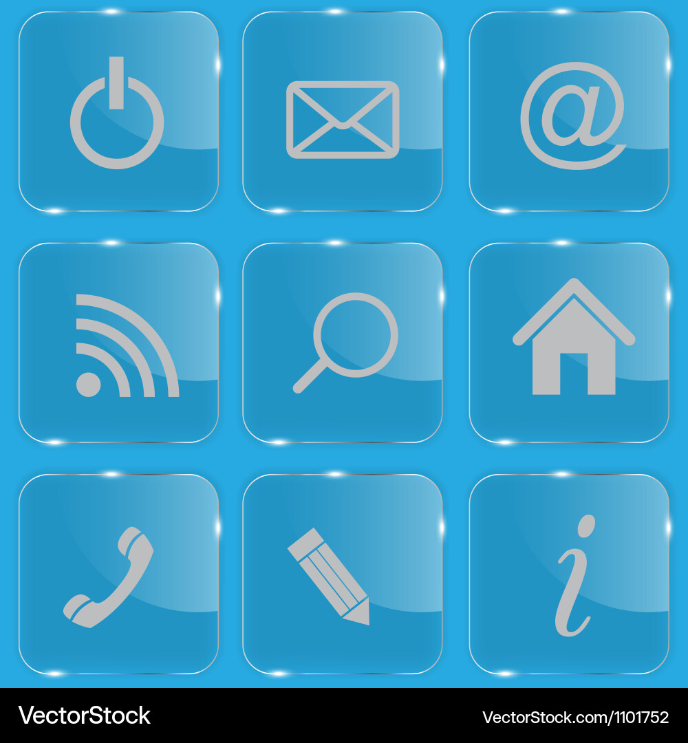Set of shiny glass web buttons Vector Image
