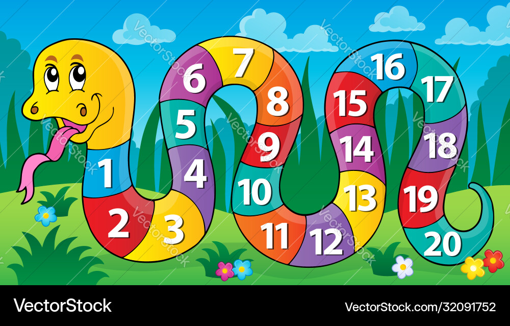 Snake with numbers theme image 2 Snake with numbers theme image 2 vector image