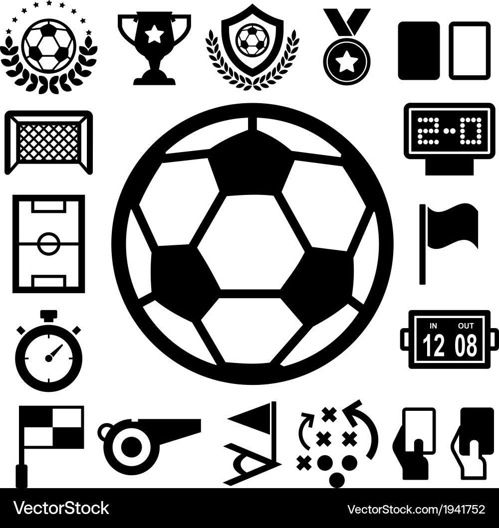 Soccer Icon Collection Vector Image