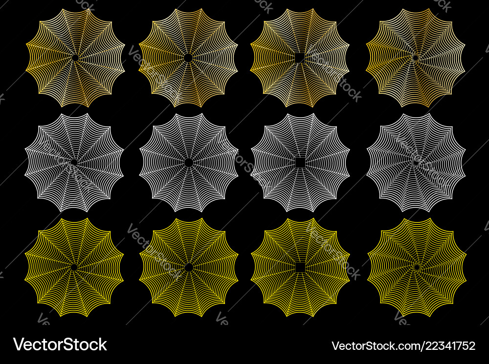 Spider web cobweb set Vector Image