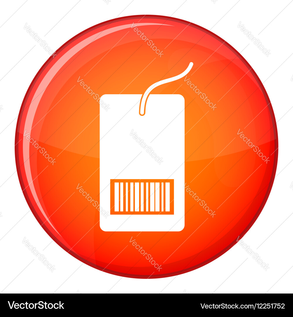 Tag with bar code icon flat style vector image
