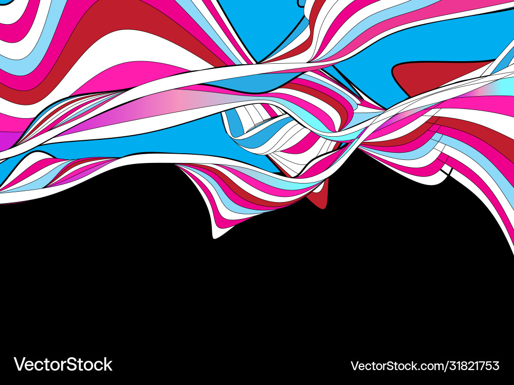 Abstract linear waves on a dark background Abstract linear waves on a dark background vector image