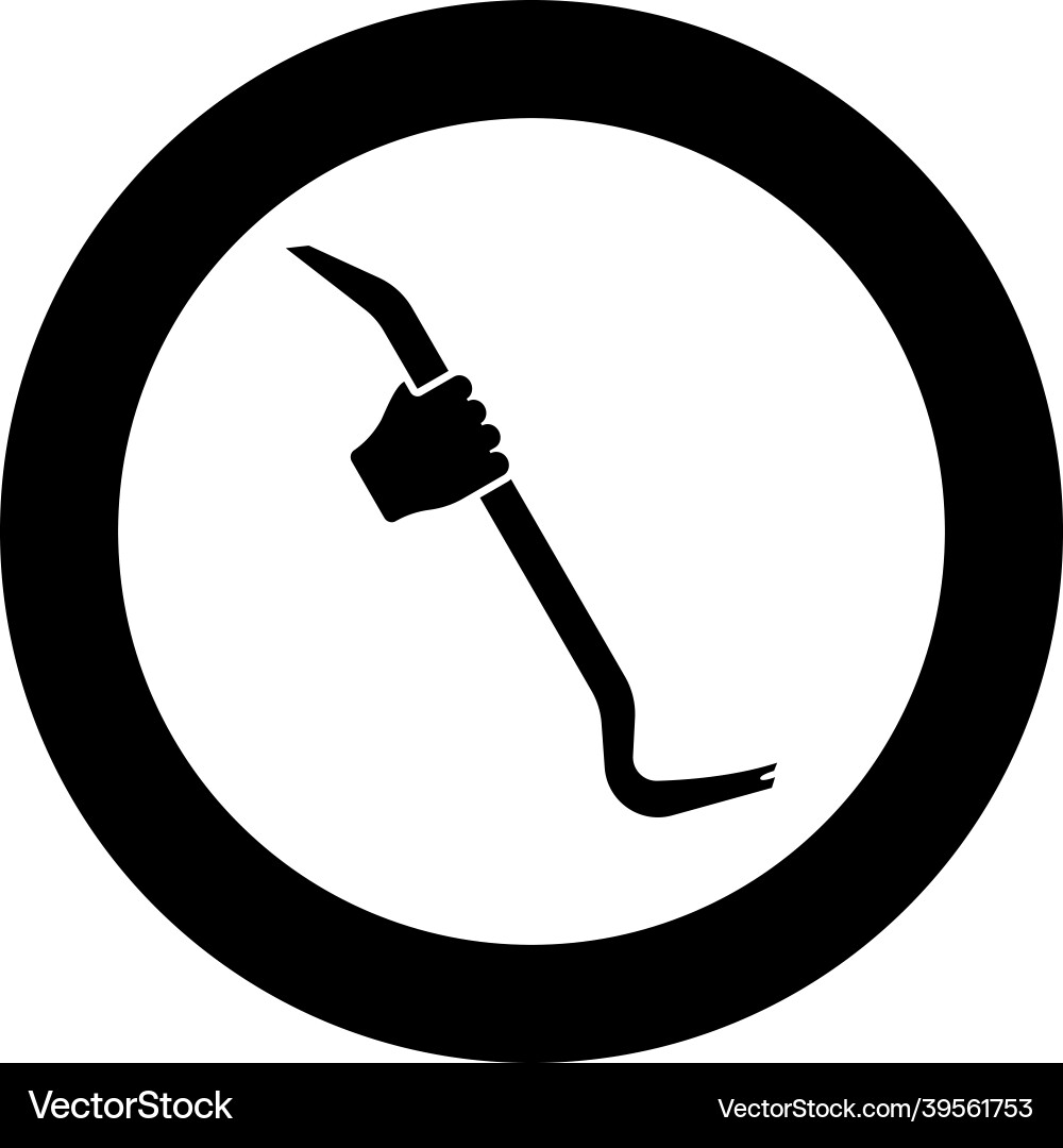 Crowbar in hand holding tool use arm using Vector Image