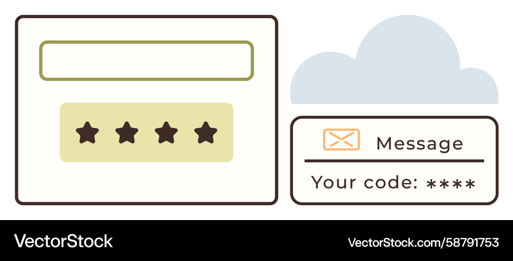 Digital authentication with security code Digital authentication with security code Vector Image