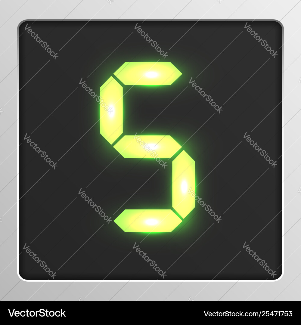 Digital character set typeface on a screen Vector Image