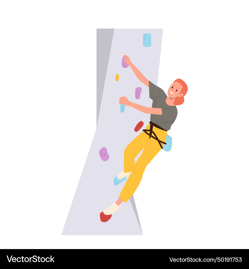 Extreme young woman sportive athlete climber Extreme young woman sportive athlete climber vector image