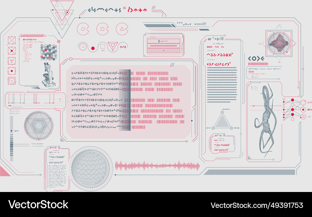 Futuristic hud interface for processing data vector image