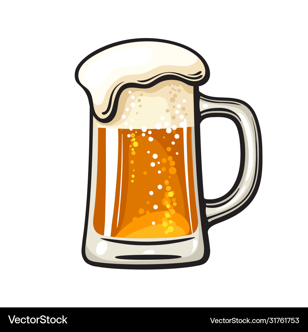 Große Becher Bier mit Schaum und Blasen Hand gezogen Große Becher Bier mit Schaum und Blasen Hand gezogen vektorbild