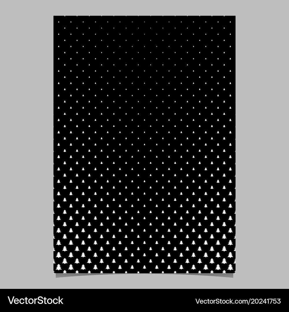 Halftone pine tree pattern brochure template Vector Image