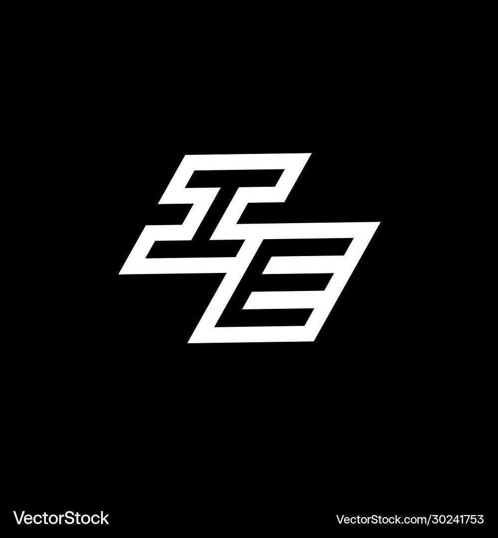 Ie logo monogram with up to down style negative vector image