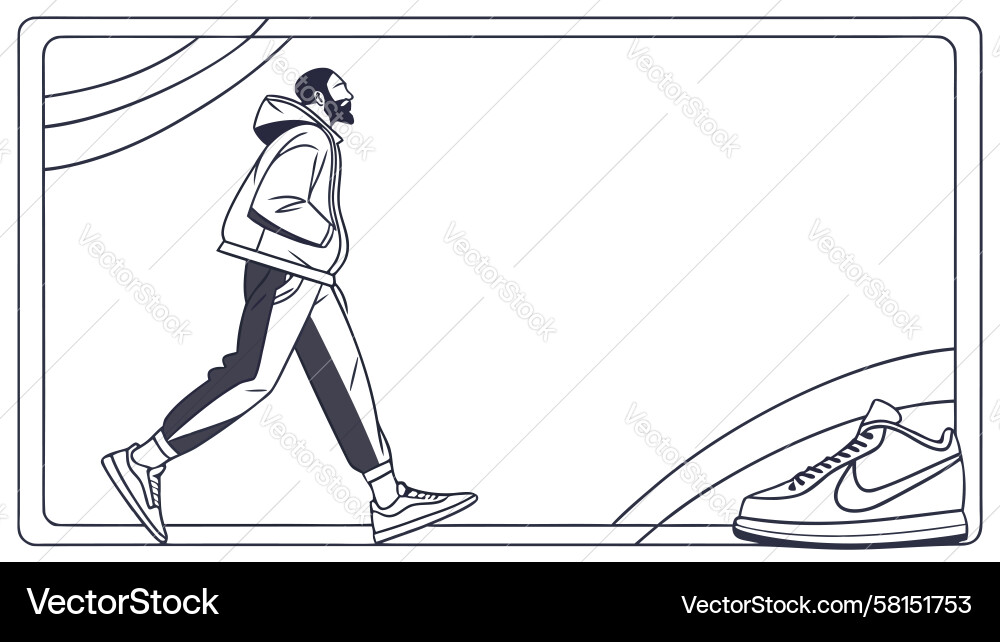 Man Running with Shoe Vector Image