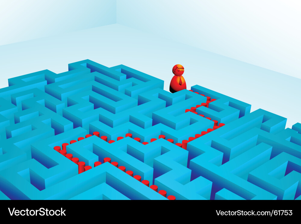 Maze Solution Concept Vector Image
