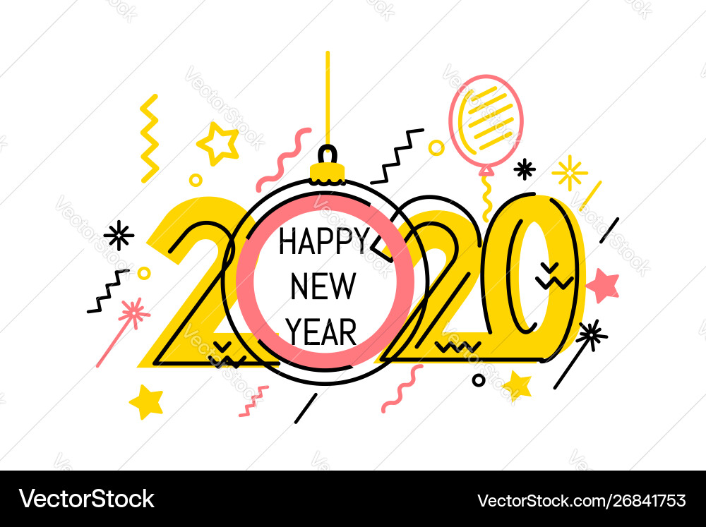 Neues Jahr Emblem 2020 Zahlendesign Neues Jahr Emblem 2020 Zahlendesign vektorbild