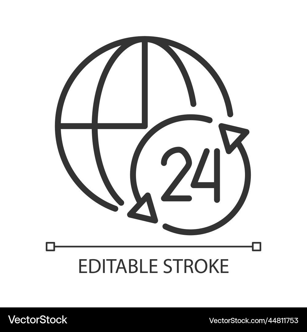Nonstop worldwide support service pixel perfect Nonstop worldwide support service pixel perfect vector image